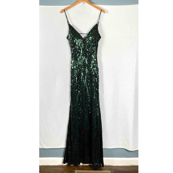 Windsor Green and Black Sequin Formal Gown / Dress Womens Size M - Picture 1 of 12